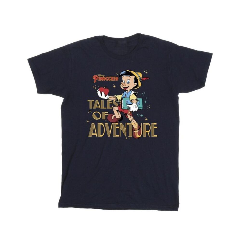 Pinocchio Mens Tales Of Adventure Cotton T-Shirt / Navy Blue